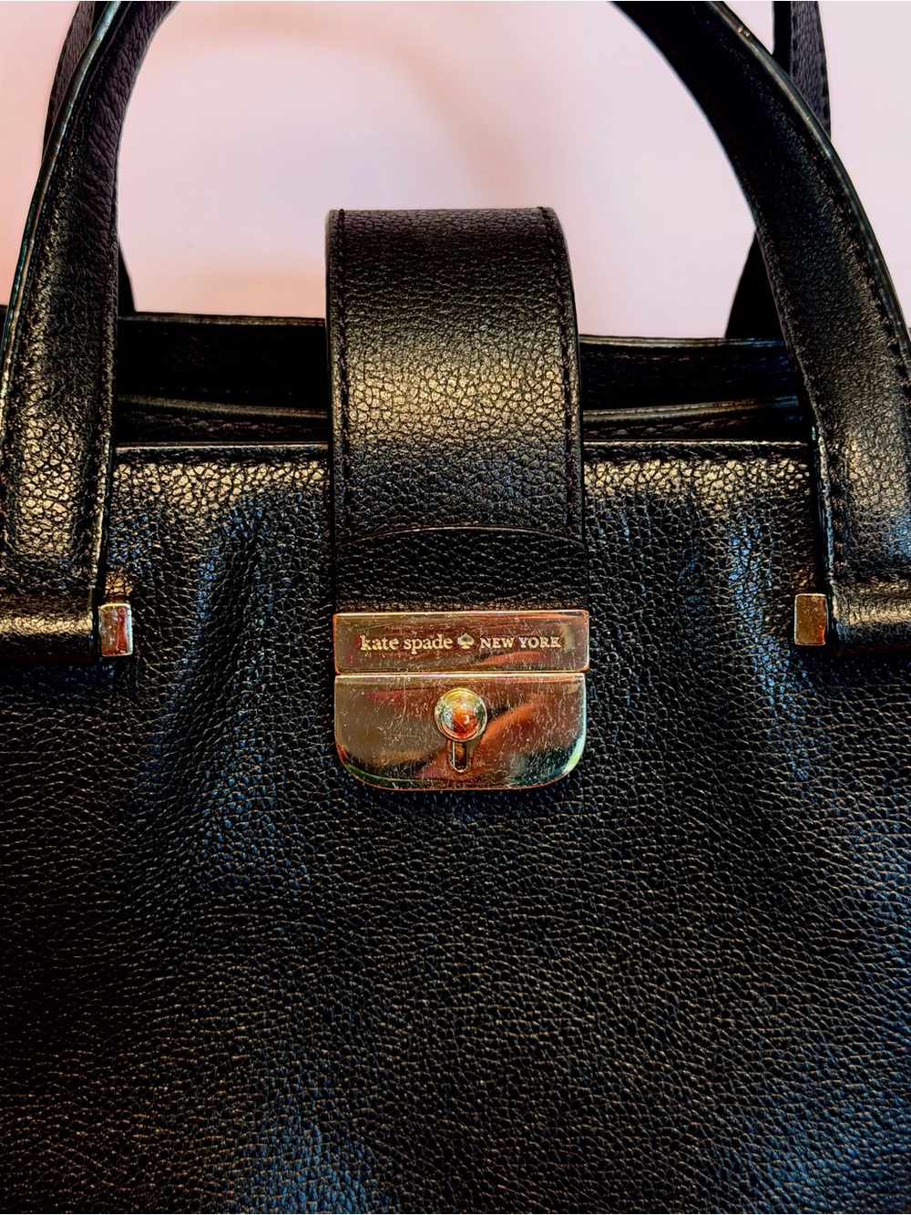 kate spade Black Pebbled Leather Top-Handle Briefcase - Picture 13 of 15